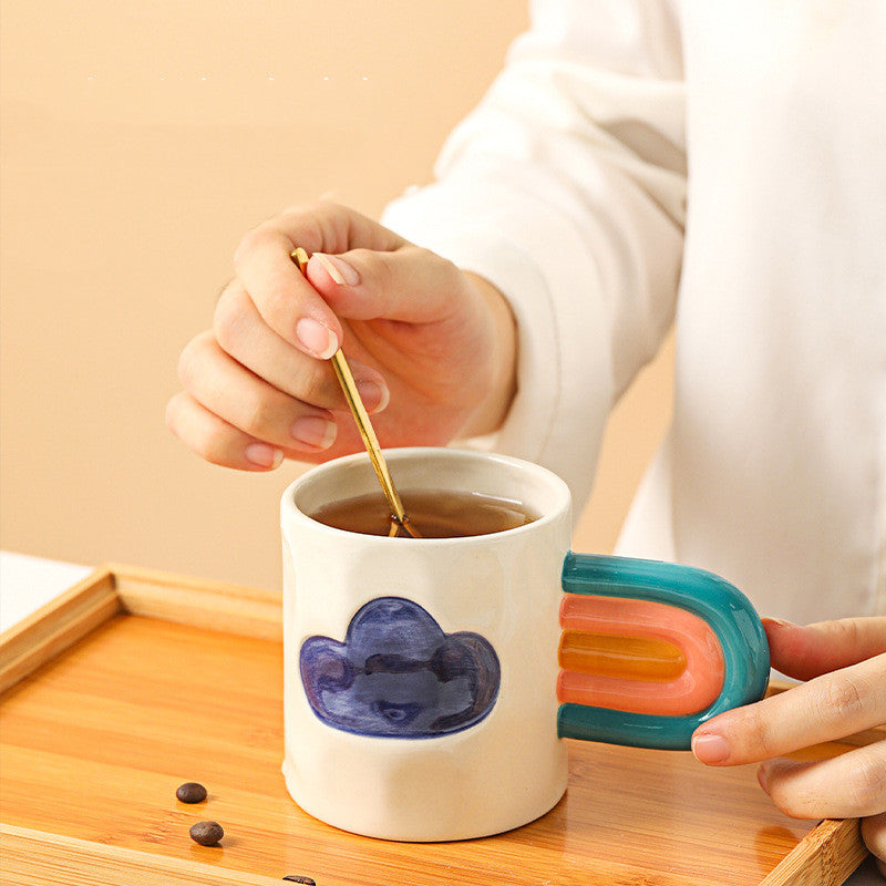 Rainbow ceramic mug, view 2