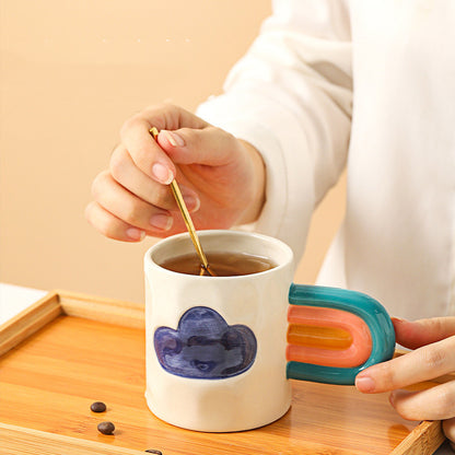 Rainbow ceramic mug, view 2