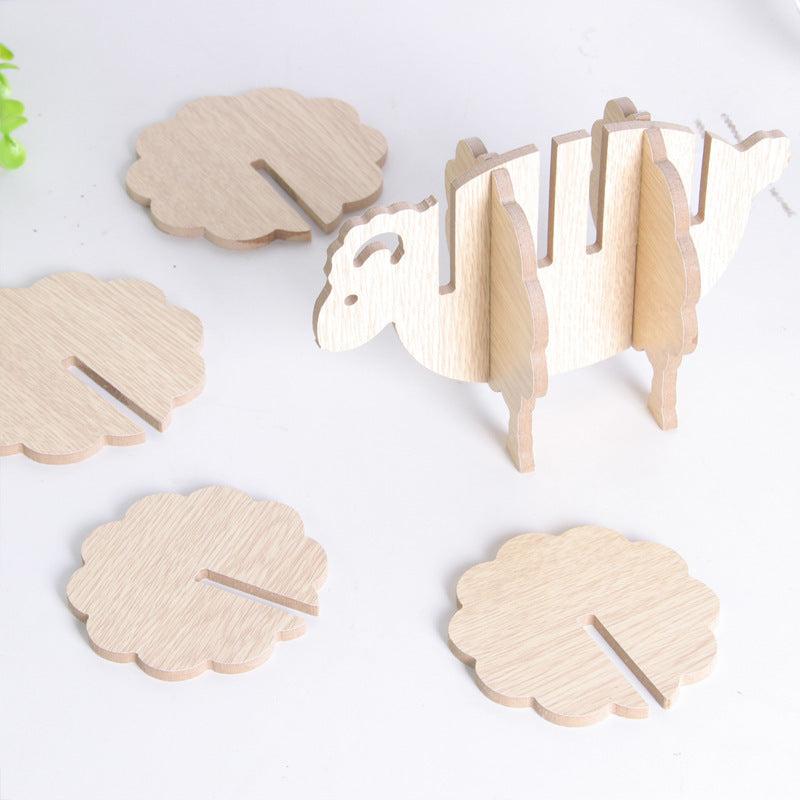 Lamb wooden coaster, view 2