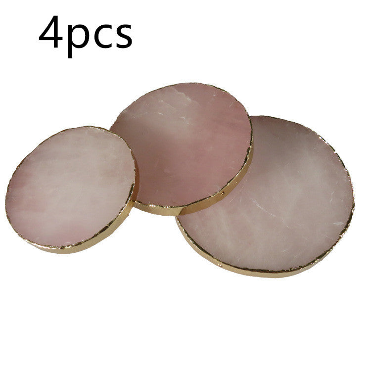 Rose quartz crystal coaster