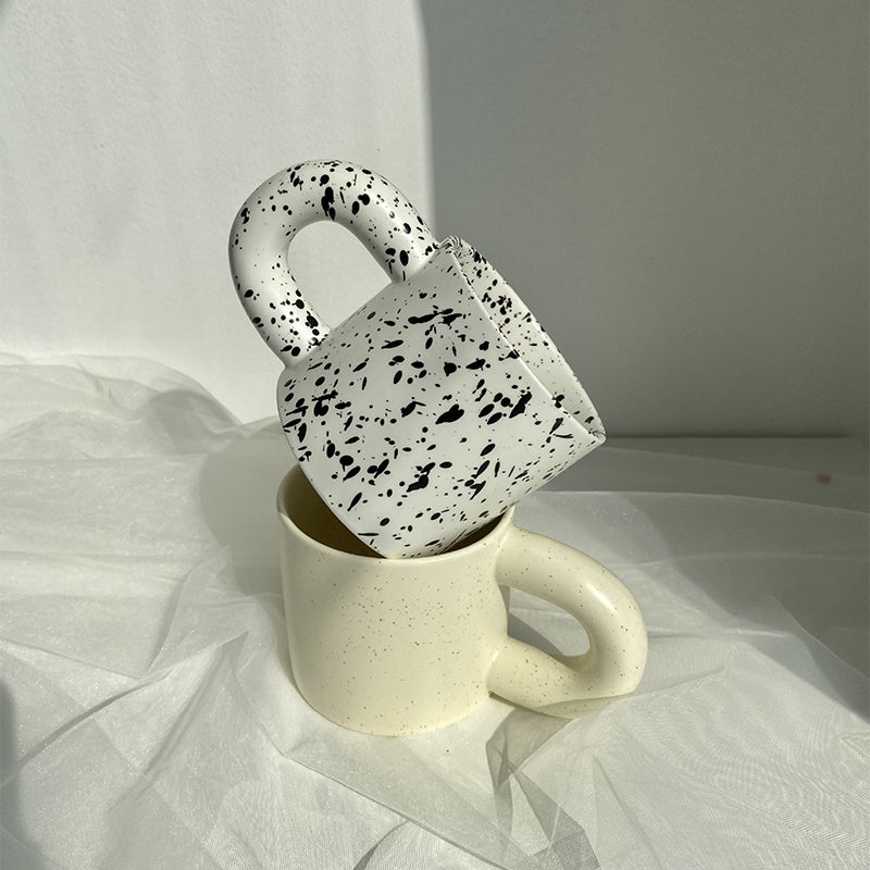 Rose chequered ceramic mug, view 3