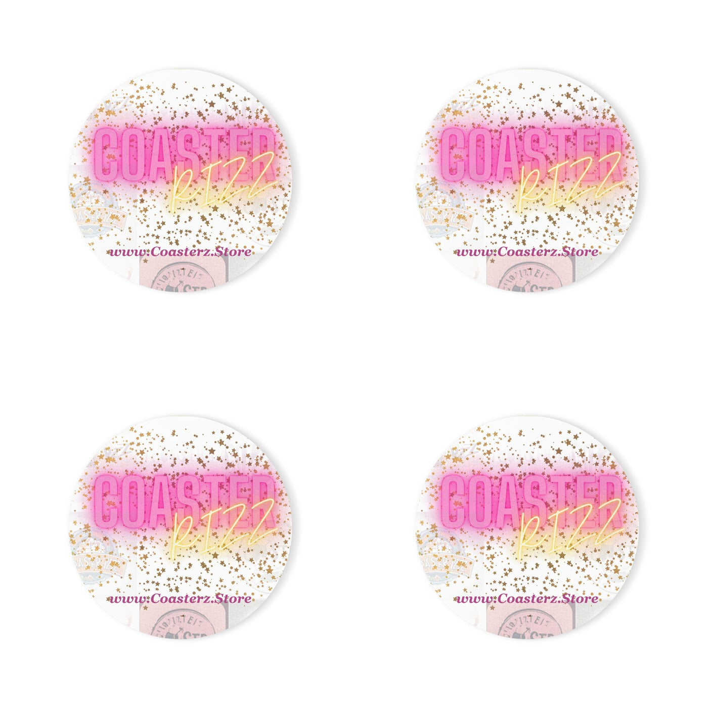 Four #1 Coaster Rizz Branded coasters
