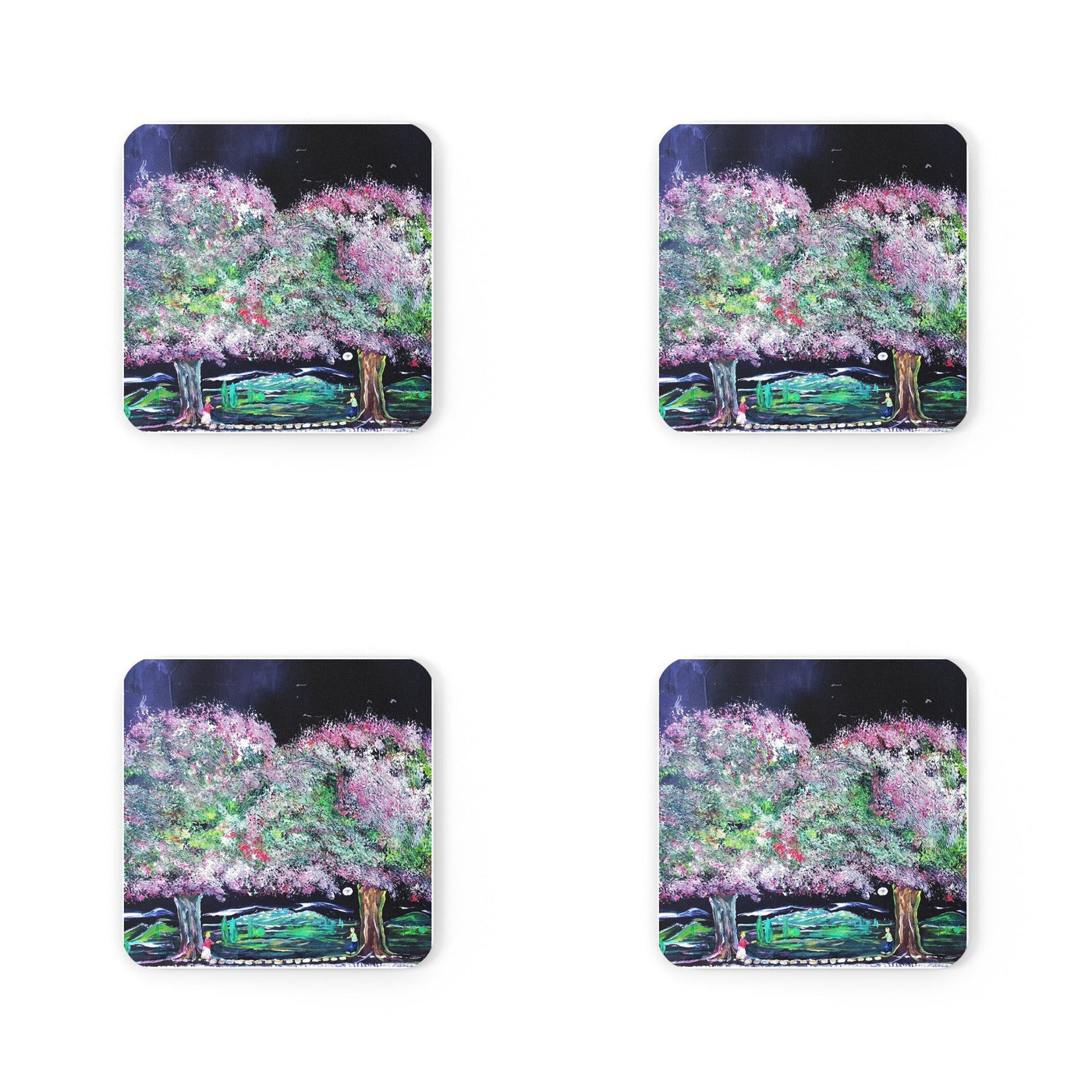 Four #14 Gemini Moon coasters