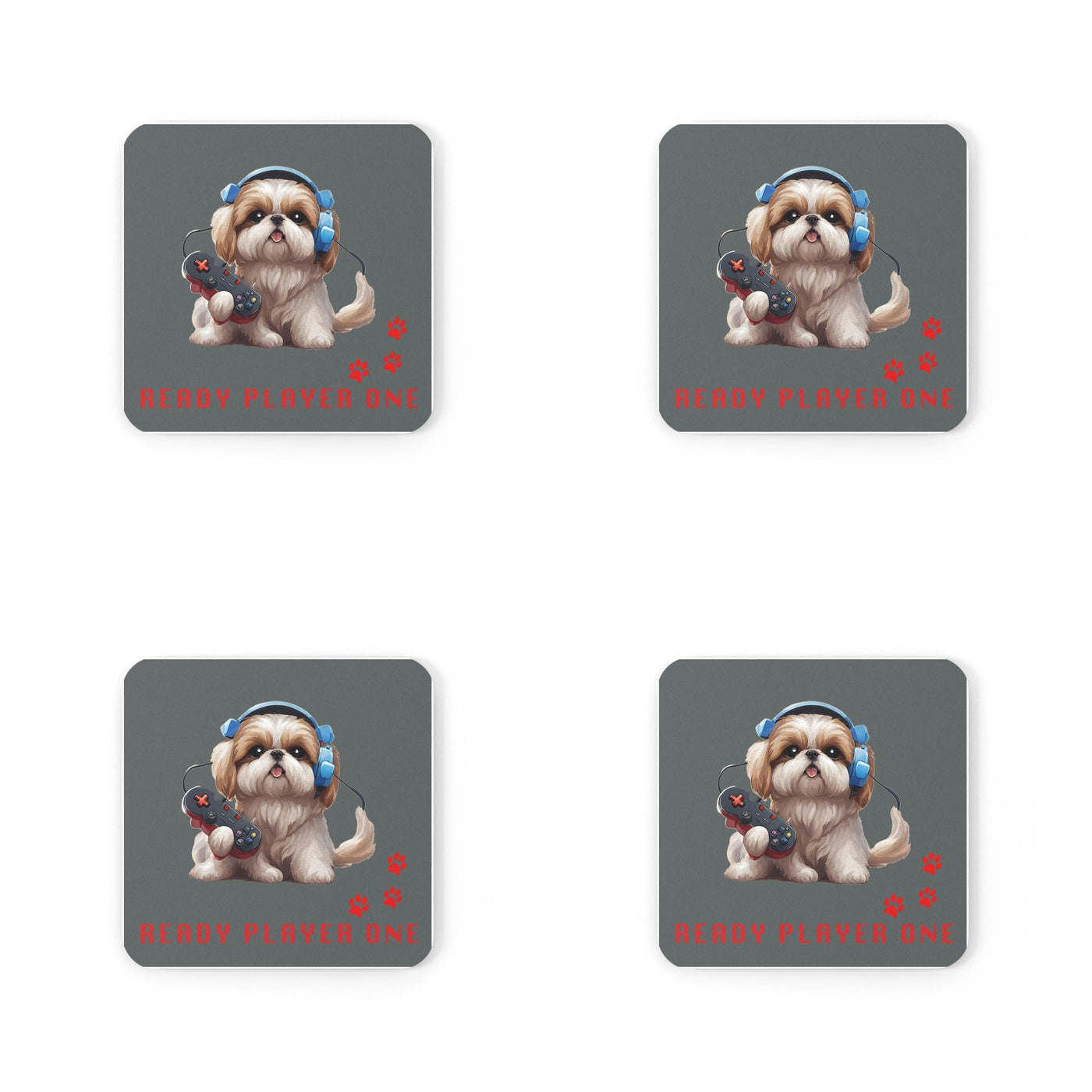 Four #17 Ready Player One Square coasters