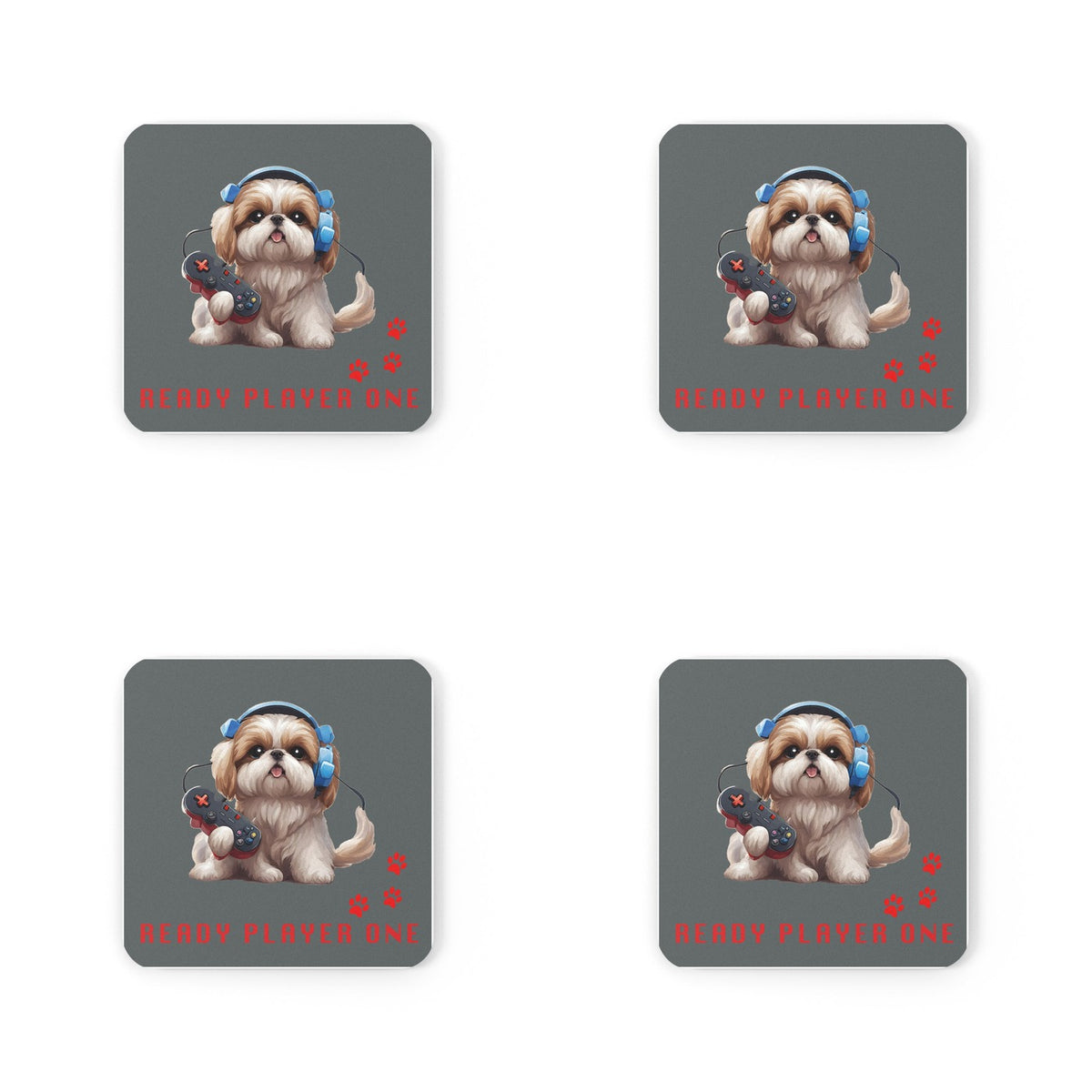 Four #17 Ready Player One Square coasters