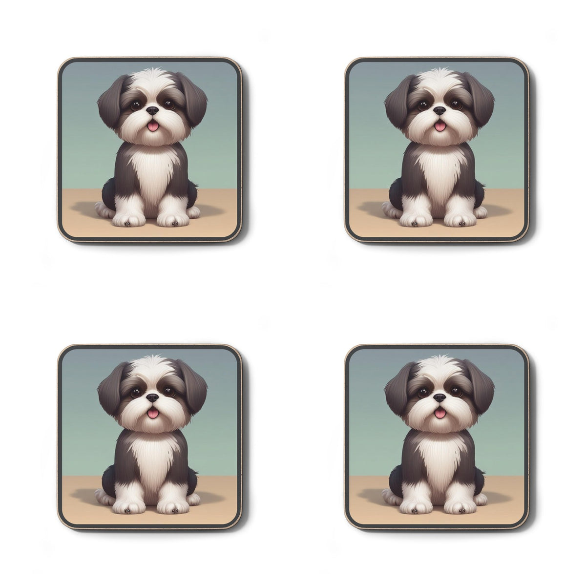 Four #21 Shih Tzu Cutie coasters