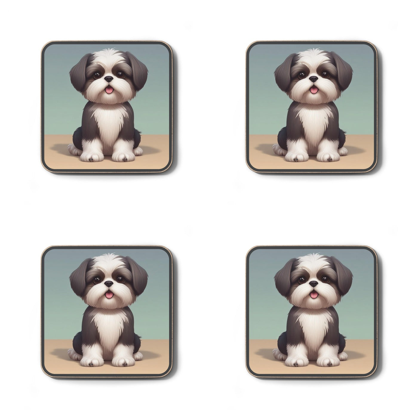 Four #21 Shih Tzu Cutie coasters