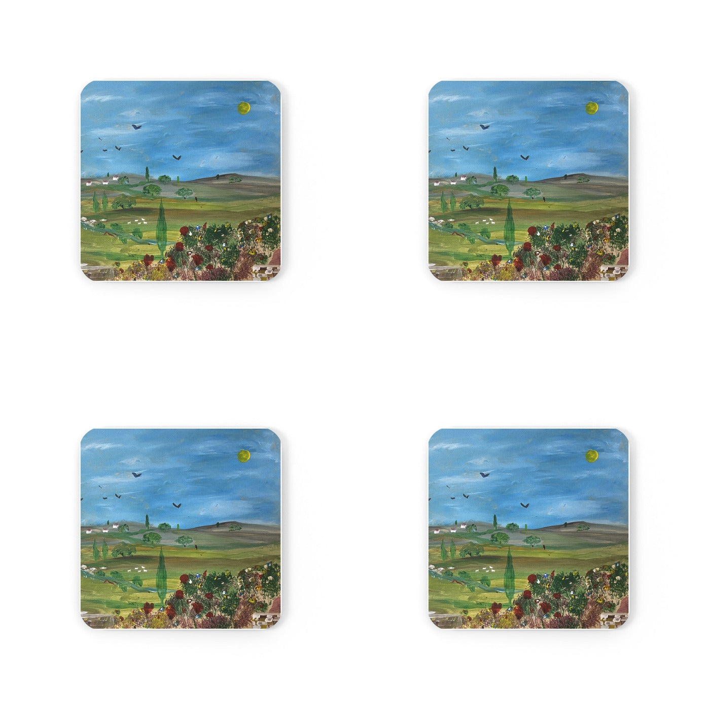 Four #4 Longing coasters